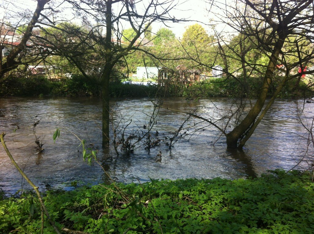 High water near Eastville allotments, May 2012