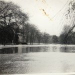 Eastville Park lake in flood, 1968. Photo courtesy Viv Robertson.