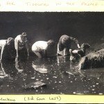 Fishing for tiddlers in the Frome 1931. Photo courtesy Viv Robertson.