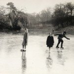 Skating on frozen Eastville Park lake, 1960s. Photo courtesy Viv Robertson.