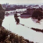 Floods 1968 (Averay Road and allotments) viewed from Glenfrome School. Photo courtesy Mervyn Upton.